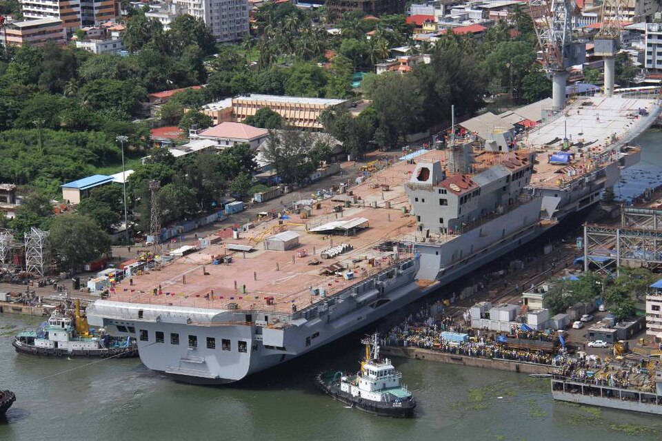 INS Vikrant under construction at Cochin Shipyard, Kochi